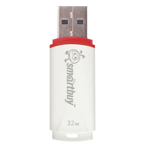 Флэш-диск 32 GB, SMARTBUY Crown, USB 2.0, белый, SB32GBCRW-W