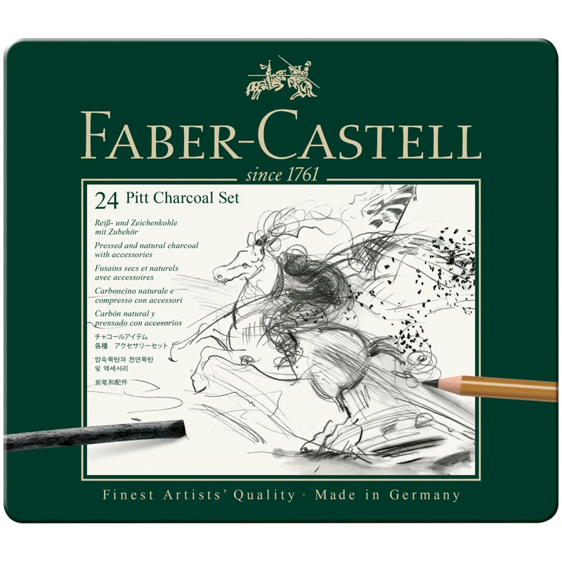 Набор угля и угольных карандашей Faber-Castell "Pitt Charcoal" 24