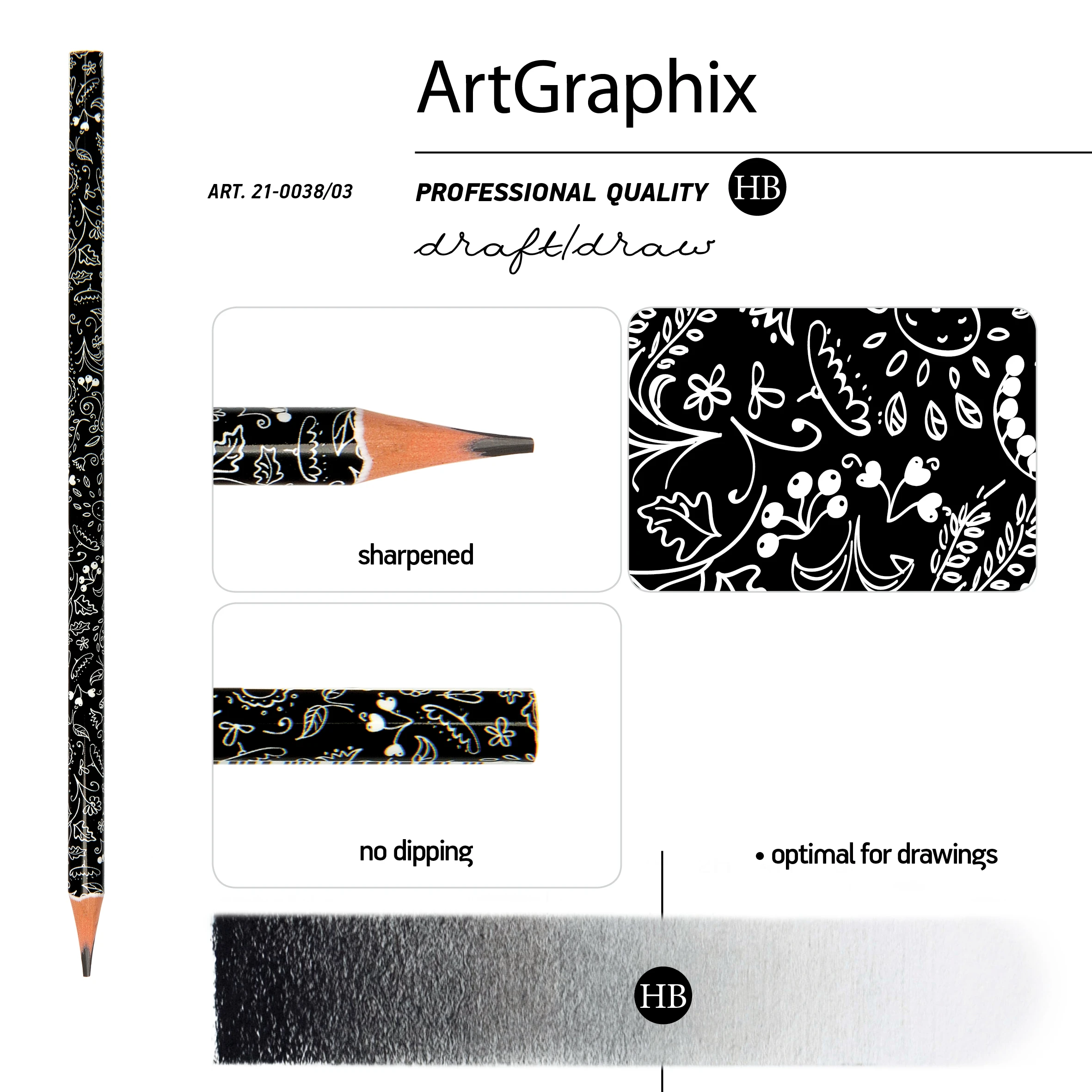 КАРАНДАШ ЧЕРНОГРАФИТОВЫЙ "ArtGraphix. Ягодки-малинки" НВ (пластиковый