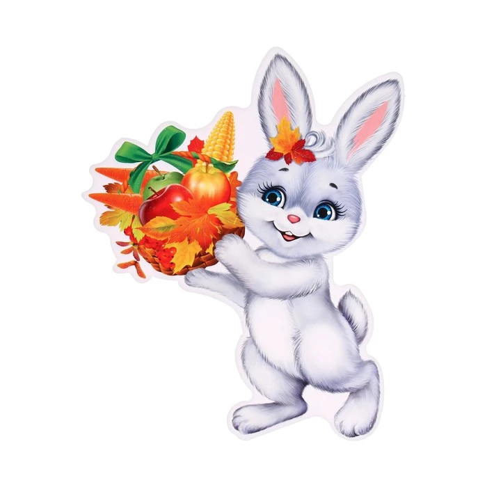 Открытка для украшения на скотче "Заяц" 25х30см