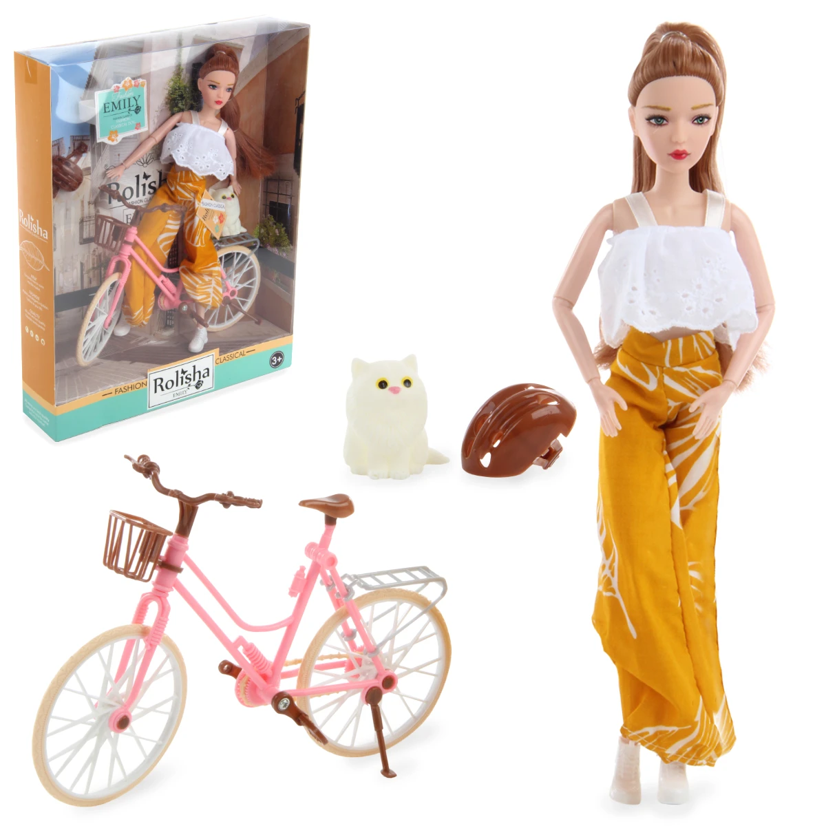Кукла Эмили на велосипеде, 29 см