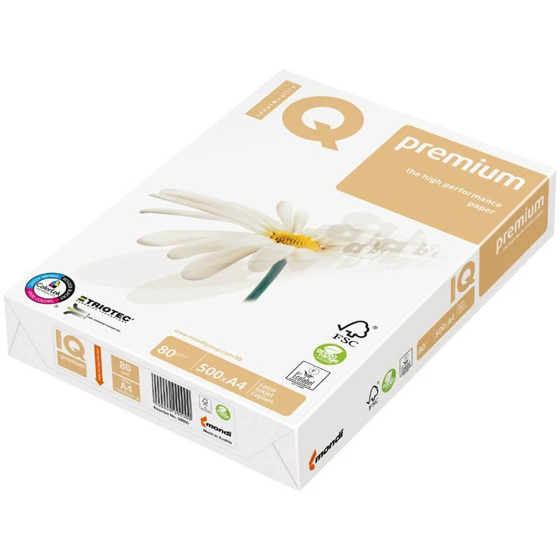 Бумага "IQ Premium" А4, 80г/м2, 500л., 172%: