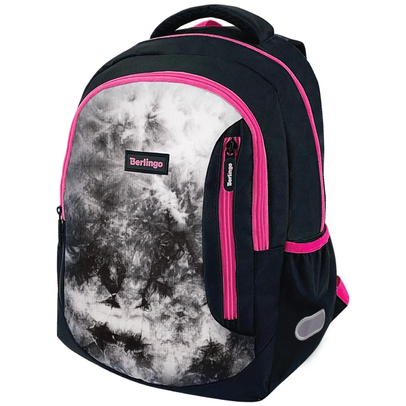 Рюкзак Berlingo Boom "Black-pink style" 38,5*29*12см, 2 отделения, 3
