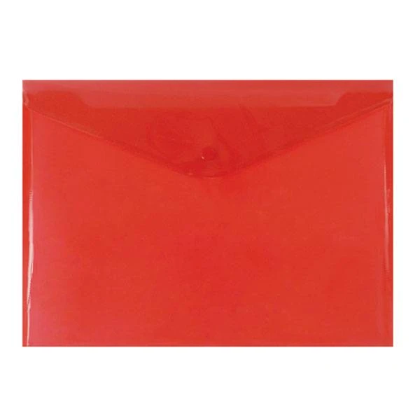 Пласт. конверты inФОРМАТ А4 красный пластик 180мкм на кнопке: PK6518R штр.:
