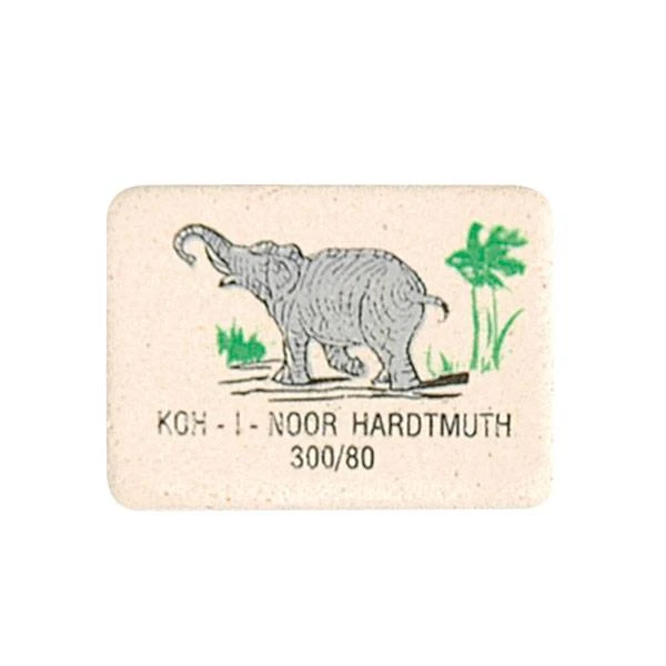 Ластик KOH-I-NOOR ELEPHANT 300/80 каучук 25х20х6 мм белый прямоуг.: 300/80 штр.: