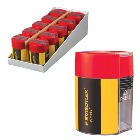 Точилка STAEDTLER (Германия) "Noris", с контейнером, пластиковая, Точилка STAEDTLER (Германия) "Noris", с контейнером, пластиковая,