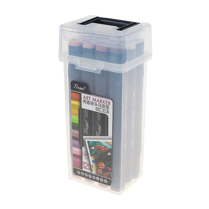 Набор маркеров Superior Tinge, профессиональные, двусторонние, чёрный корпус, 12 Набор маркеров Superior Tinge, профессиональные, двусторонние, чёрный корпус, 12