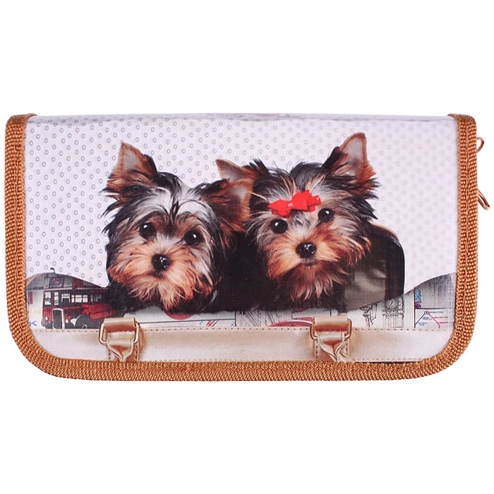 Пенал 2отдел. 190*105мм Гламурные собачки