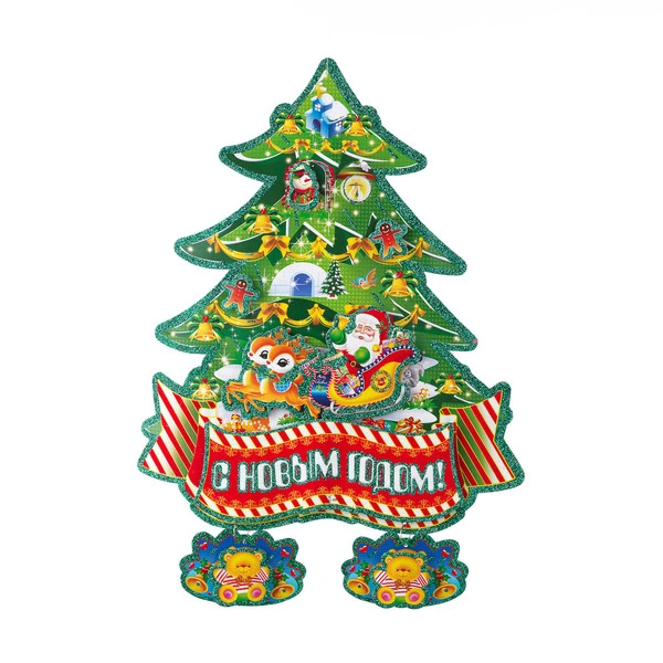 Новогоднее буммажное панно "Ёлка" 40х32см Новогоднее буммажное панно "Ёлка" 40х32см