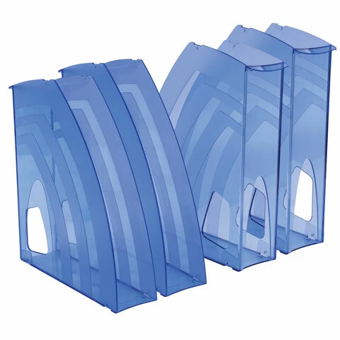 Лотки вертикальные для бумаг, КОМПЛЕКТ 4 шт., 240х70х270 мм, тонированный