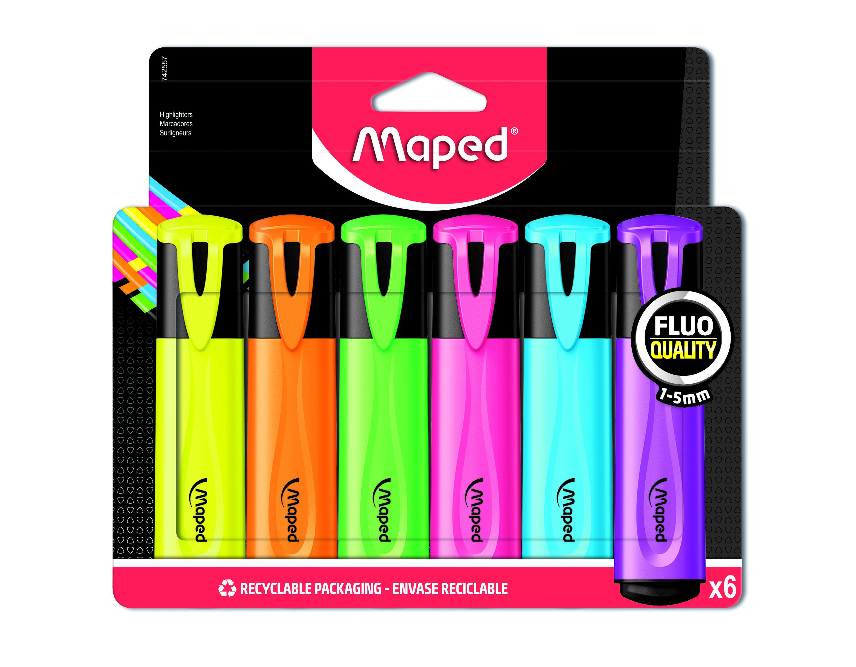 Набор маркеров текстовыделителей MAPED FLUO PEP'S CLASSIC 1-5 мм., ассорти