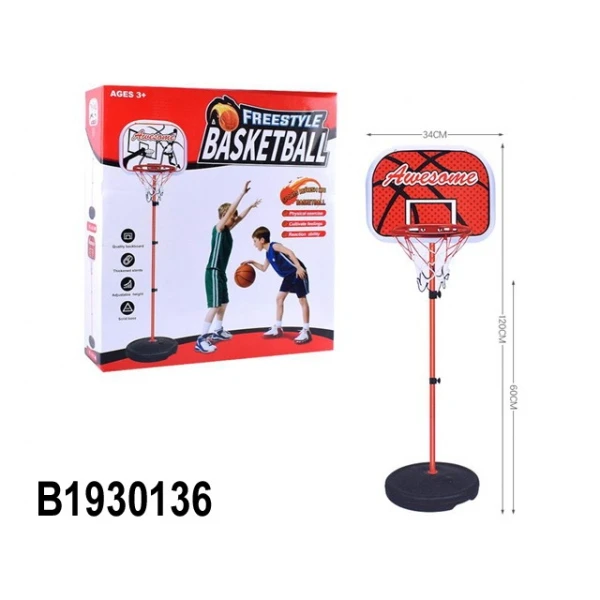 Набор для игры в баскетбол напольн. пласт. 34х120 см, щит 34х30 см, мяч, насос