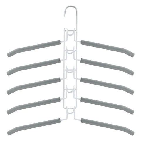 Вешалка-плечики трансформер, 5 плечиков, металл с покрытием, серые, BRABIX,