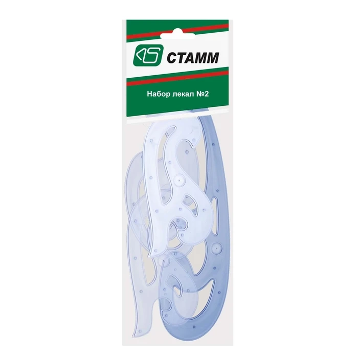 Набор лекал "Стамм" 12 см, 17 см, 25 см, прозрачные, тонированные, в Набор лекал "Стамм" 12 см, 17 см, 25 см, прозрачные, тонированные, в