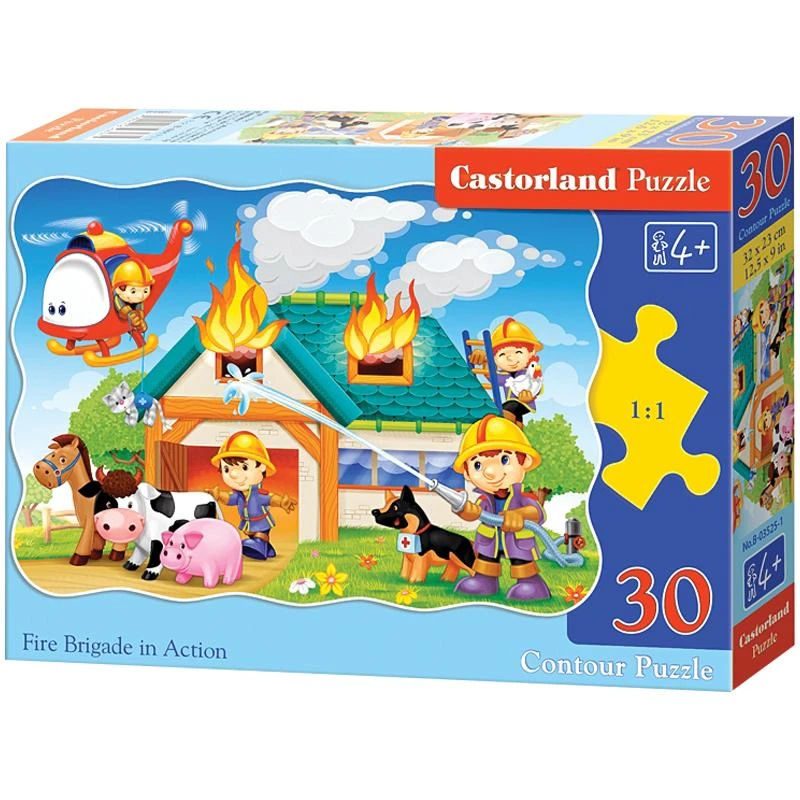 Пазл 30 эл. Castorlаnd MIDI "Пожарная бригада", контурный, картонная