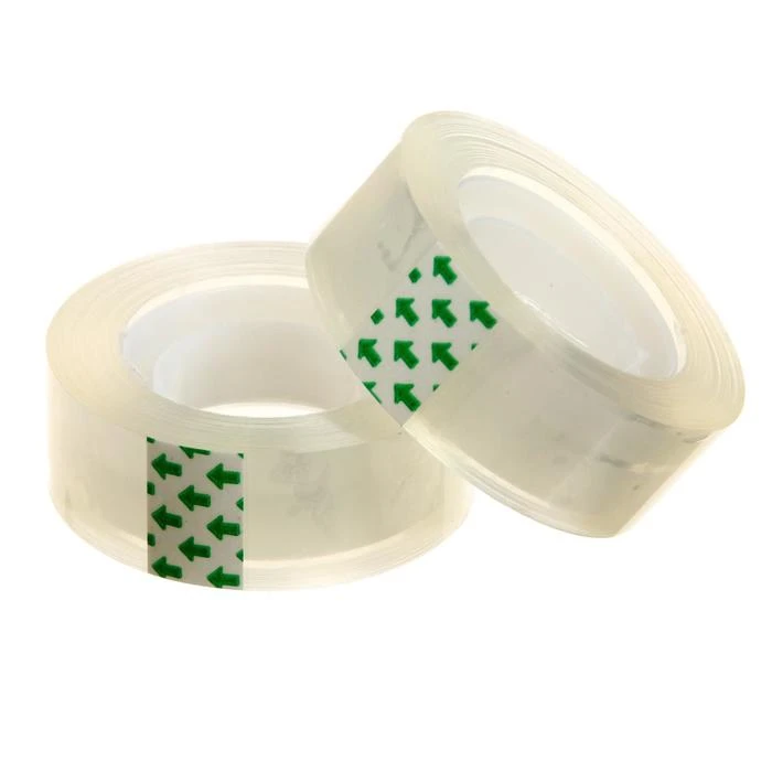 Набор 2 штуки клейкая лента 19 мм х 33 м, кристально-прозрачная, в пакете,