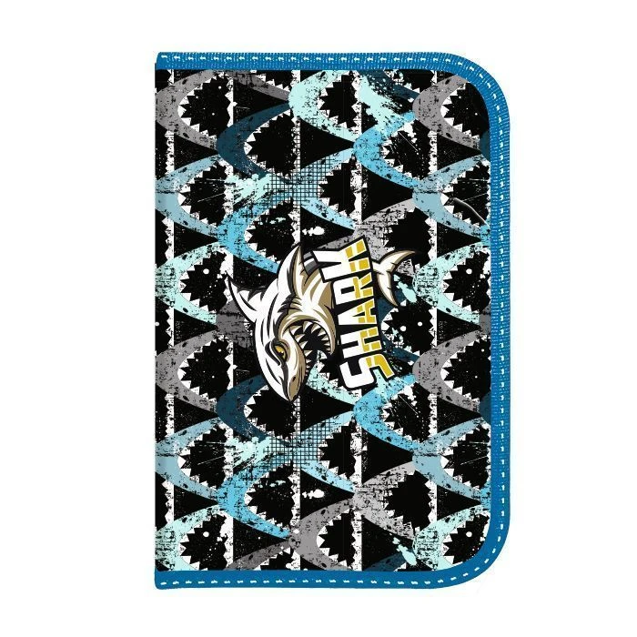 Пенал 1 секц. Schoolformat SHARK-SKELETON 130х200 каркасный с текстильным