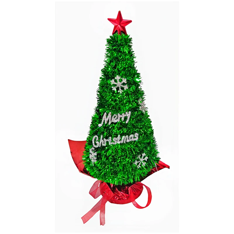 Новогоднее украшение "Ёлка в зелёном", 9,5*9,5*23см