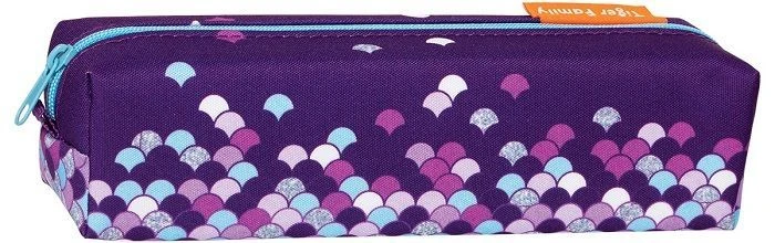Пенал-косметичка НЕБЕСНЫЙ ФИОЛЕТОВЫЙ квадратный 5х20х5 см ткань молния