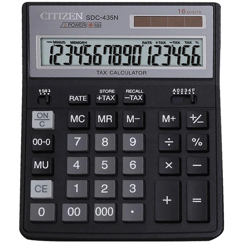 Калькулятор настольный SDC-435N 16 разрядов, двойное питание, 158*204*31 мм,