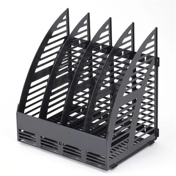 Лоток вертикальный Эсир 320 мм 4 отд черный пластик