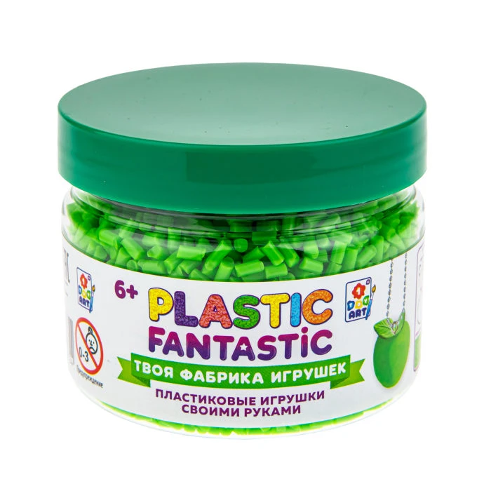 Plastic Fantastic. Гранулированный пластик 95 г, зелёный с аксессуарами в