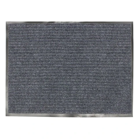 Коврик входной ворсовый влаго-грязезащитный, 90х120 см, толщина 7 мм, серый,
