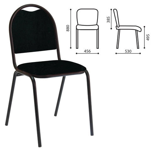 Стул для посетителей РС00Л, черный каркас, кожзам черный Стул для посетителей РС00Л, черный каркас, кожзам черный