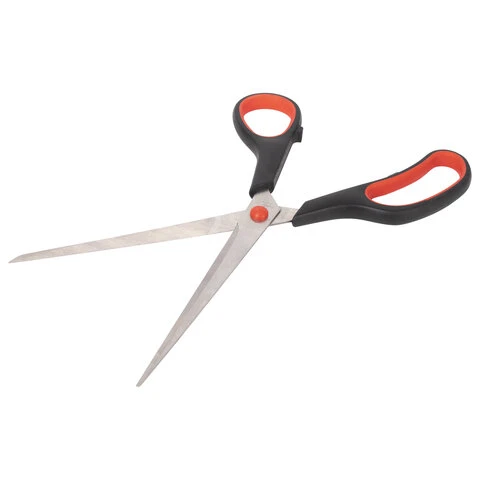 Ножницы STAFF EVERYDAY, 240 мм, бюджет, резиновые вставки, черно-красные, ПВХ Ножницы STAFF EVERYDAY, 240 мм, бюджет, резиновые вставки, черно-красные, ПВХ