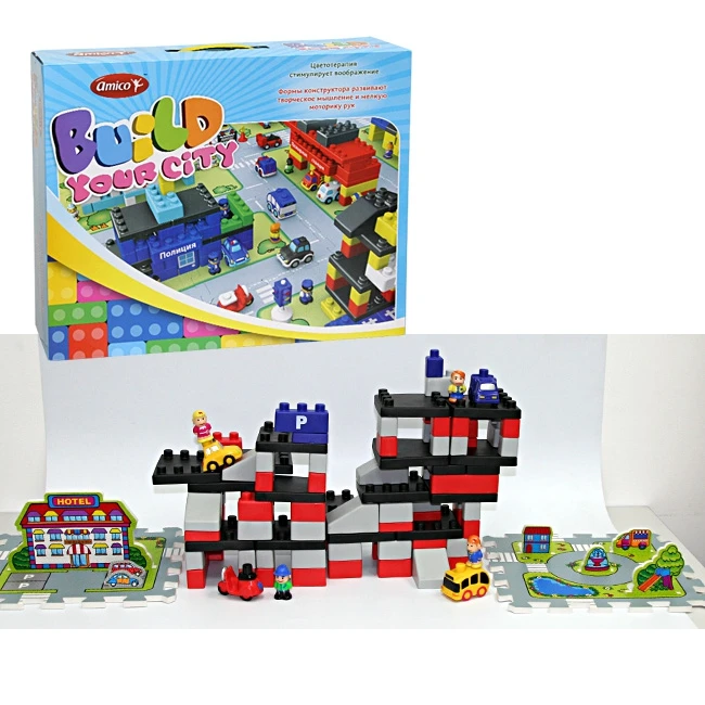 Конструктор мягкий "Парковка", 93 детали