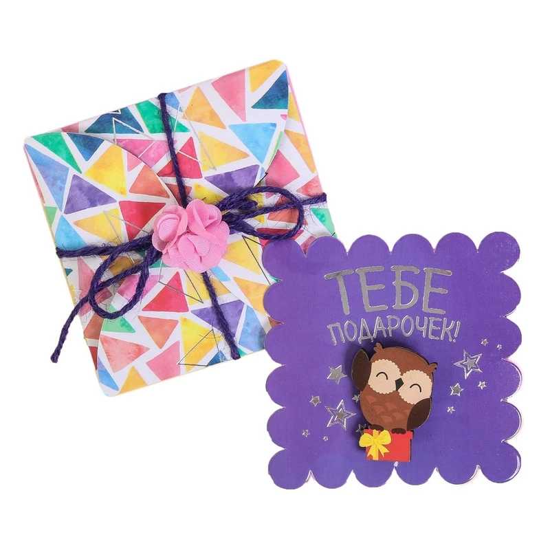 Значок деревянный в конверте Сова арт.3295907