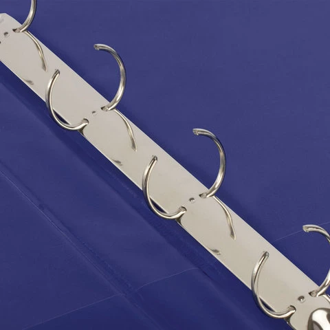 Папка на 4 кольцах BRAUBERG, картон/ПВХ, 40 мм, синяя, до 250 листов (удвоенный