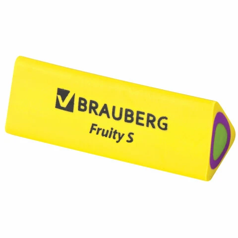 Ластик BRAUBERG "Fruity S", 44х15х15 мм, ассорти, термопластичная