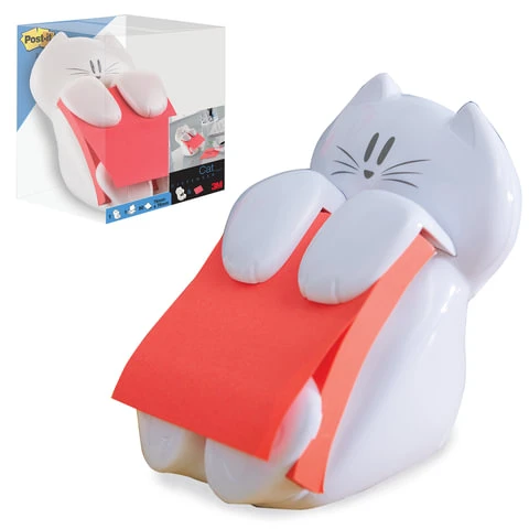 Диспенсер для блоков (стикеров) POST-IT "Кот" + блок 76х76 мм, 100 л., Диспенсер для блоков (стикеров) POST-IT "Кот" + блок 76х76 мм, 100 л.,