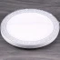 Тарелки пластиковые 19 см в наборе 12шт. круглые белые с серебристым узором по