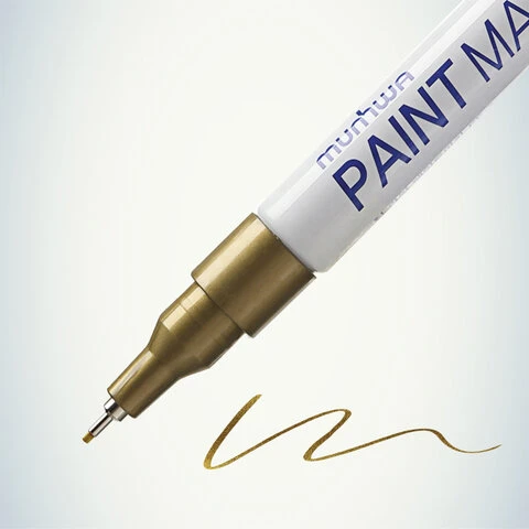 Маркер-краска лаковый MUNHWA "Extra Fine Paint Marker", ЗОЛОТОЙ, 1 мм,