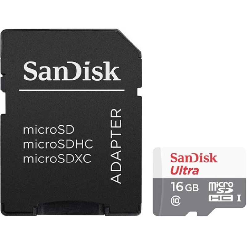 Карта памяти SanDisk microSDHC 16GB Class 10 +ад.(SDSQUNS-016G-GN3MA)