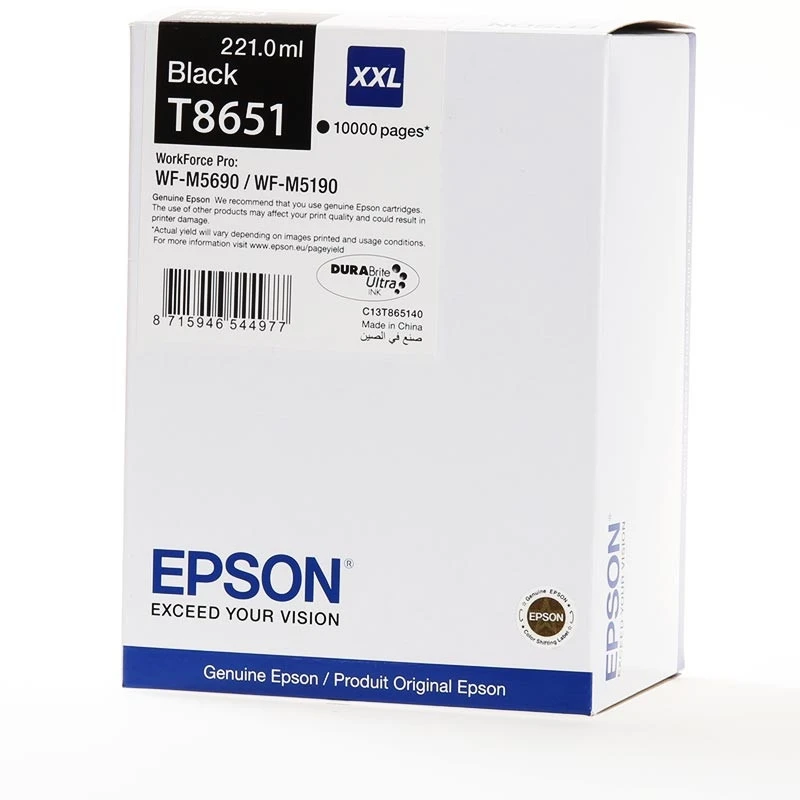 Картридж струйный Epson T8651 C13T865140 чер. для WF-M5190DW/M5690