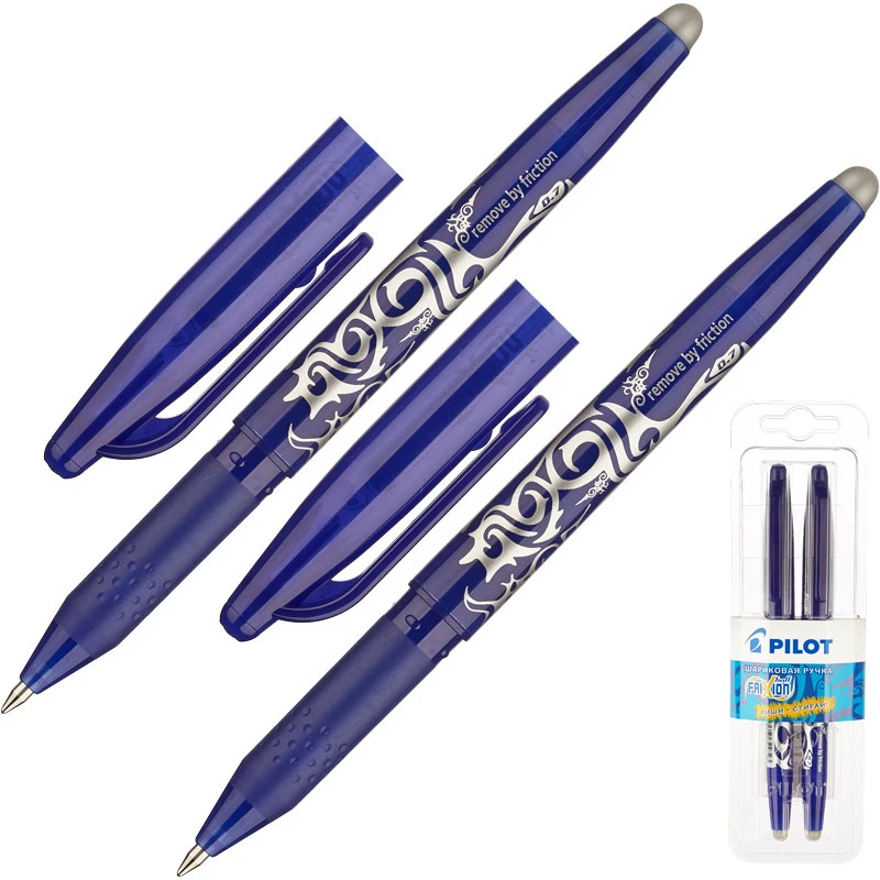 Ручка шариковая PILOT BL-FR7 Frixion синий 0,35мм 2шт/бл Япония штр. 