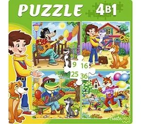 ПАЗЛЫ 4 в 1. ИНТЕРЕСНЫЕ ИСТОРИИ (9,16, 25, 36 эл.) (Арт. П-5814)
