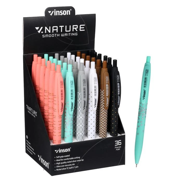 Ручка шариковая, автоматическая Vinson, 0.7 мм, стержень масляный синий,