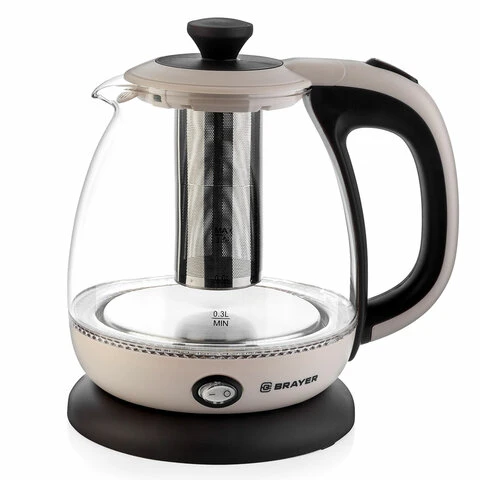 Чайник со съемным заварником BRAYER BR1046, 1л, 1100Вт, закрытый нагревательный