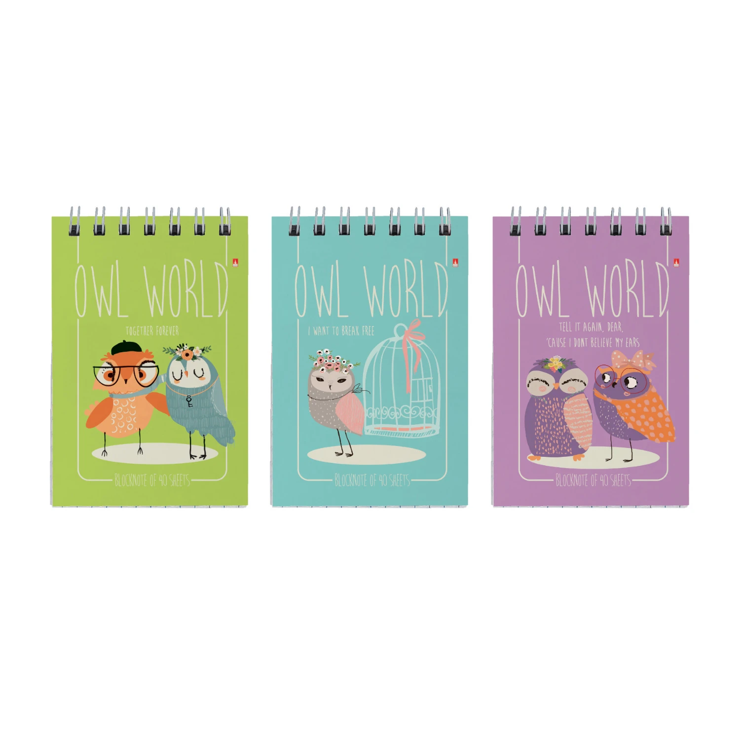 БЛОКНОТ ГР. Ф.А7 40 Л. "СОВЫ" 3 ВИДА БЛОКНОТ ГР. Ф.А7 40 Л. "СОВЫ" 3 ВИДА