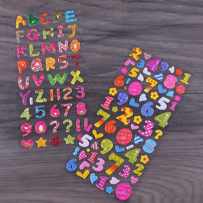 Наклейки объемные 30*13см ассорти