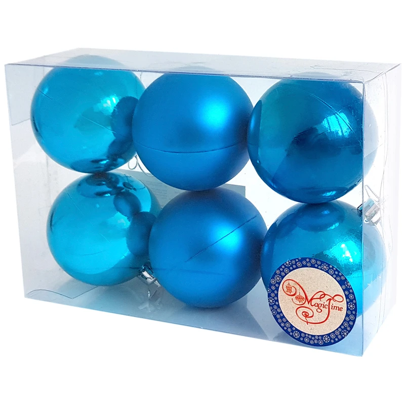 Набор шаров из пластика "Бирюзовые шары", 6шт, 6см