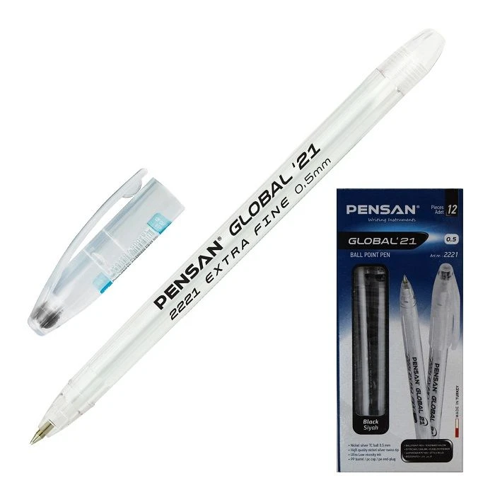 Ручка масляная PENSAN GLOBAL-21 черный 0,5 мм.