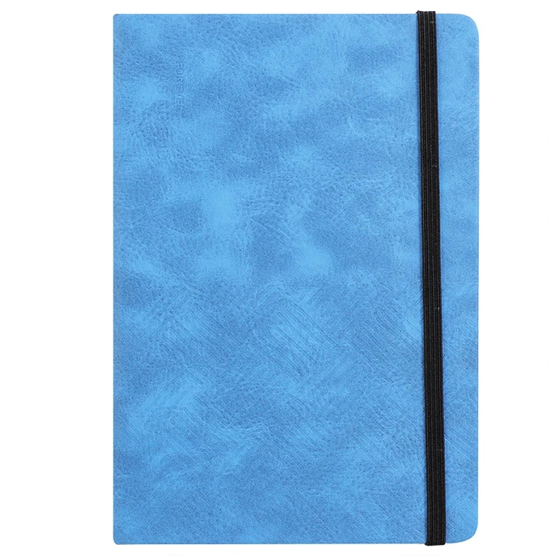 Блокнот Deli А5 96л 70 г/м твердая обложка, клетка 5x5мм, резинка, синий кожа