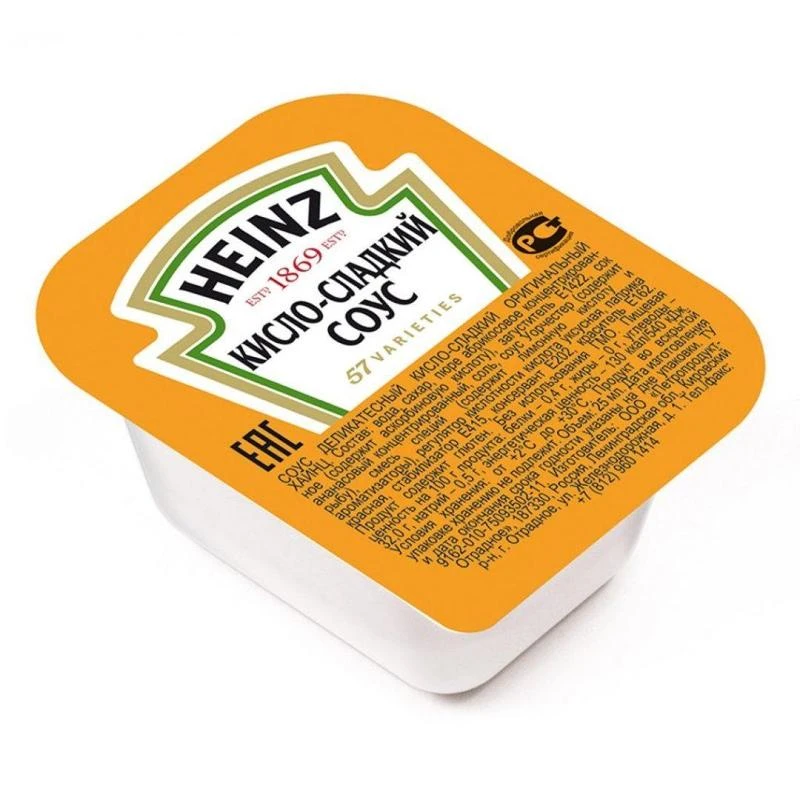Соус Heinz кисло-сладкий дип-пот, 25штx25мл