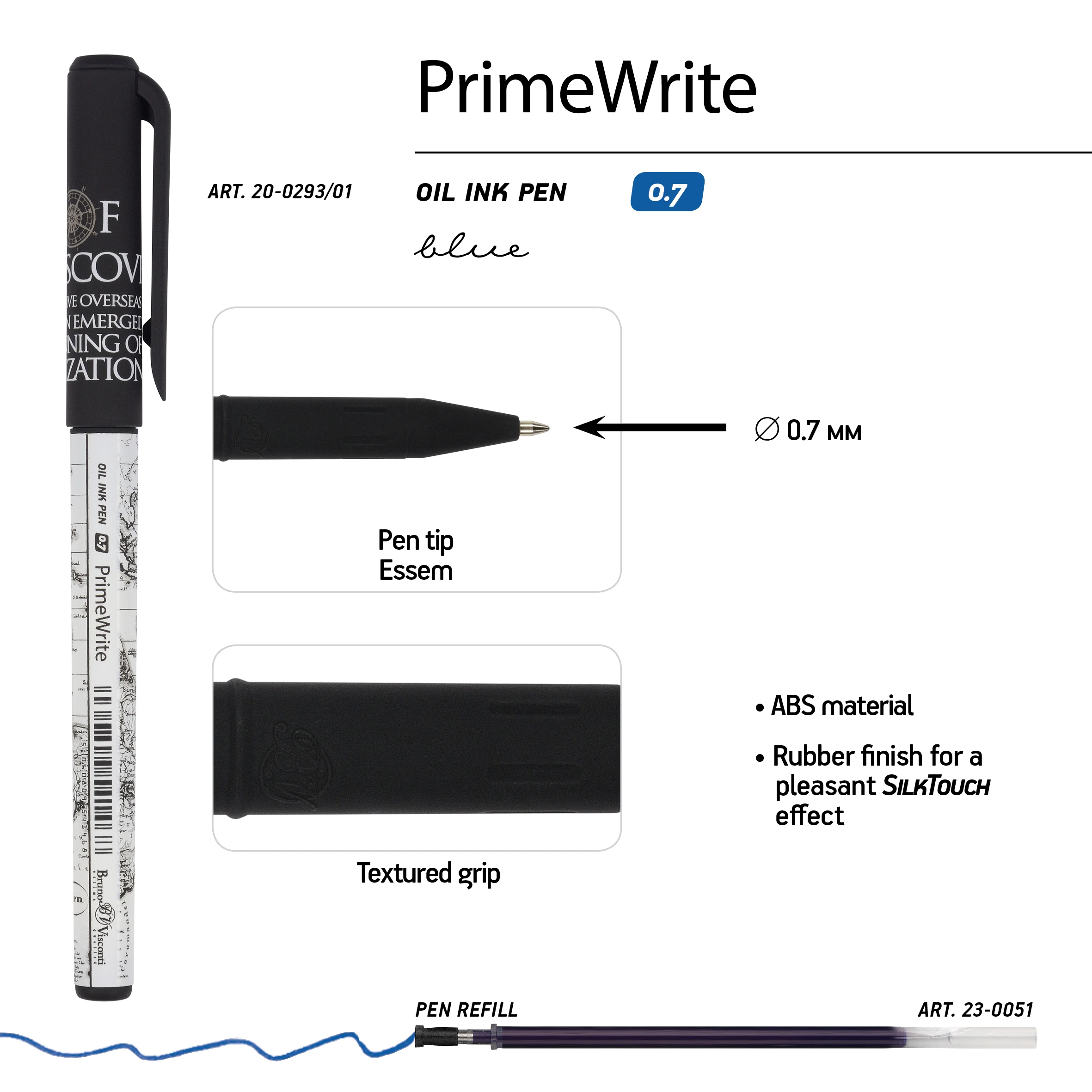 РУЧКА "PrimeWrite. Эпоха открытий. Австралия" С ЧЕРНИЛАМИ НА МАСЛЯНОЙ