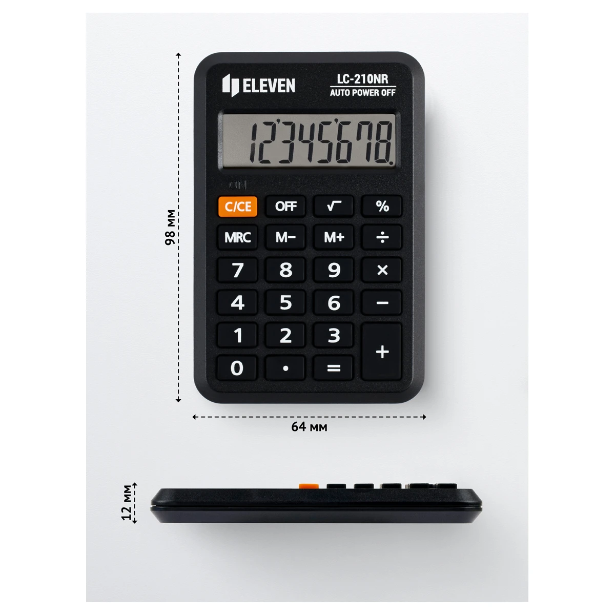 Калькулятор карманный Eleven LC-210NR, 8 разрядов, питание от батарейки,